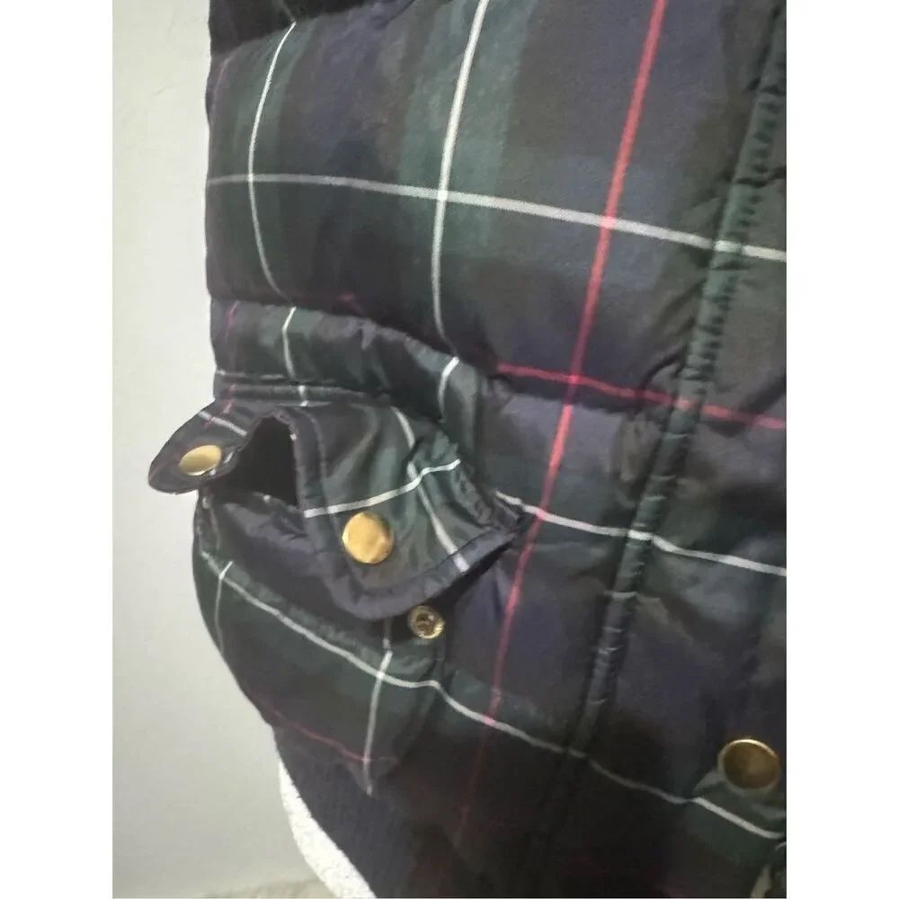 J. Crew plaid puffer vest features removable hood XS - Picture 11 of 12